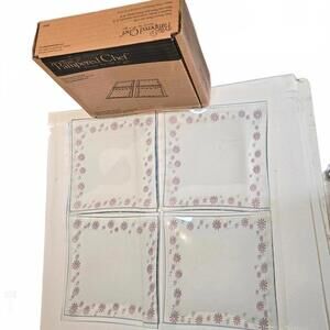 Pampered Chef 6" Square Daisy Desert Plates / Set of 4